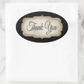 Vintag danke Ihnen Tan & Black Rustic Stickers (Tasche)