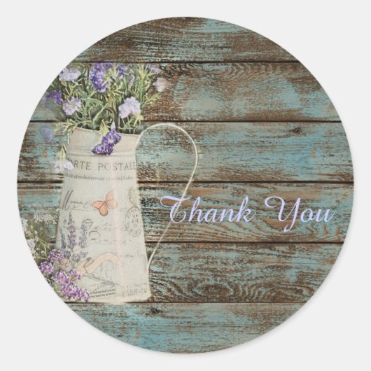 Vintag danke runder aufkleber (Vorderseite)