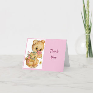 Vintag - Danke - Teddy Bär mit Blume,