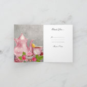 Vintag Dankeschön, dass Sie Tee-Pink-Blume erhalte Dankeskarte (Innenseite)