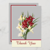 Vintag Dankeschön Gladiolus Grußkarte Dankeskarte (Vorne/Hinten)