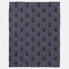 Vintag Dark Blue Grunge USA American Flag Pattern Fleecedecke