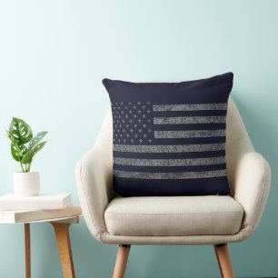 Vintag Dark Blue Grunge USA Flag Kissen
