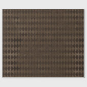 Vintag Dark Brown Harlequin Geschenkpapier (Flach)