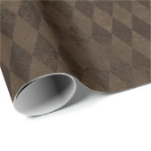 Vintag Dark Brown Harlequin Geschenkpapier (Rolleneckpunkt)