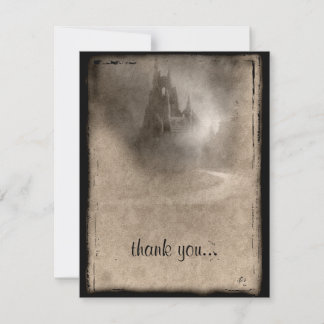 Vintag Dark Castle Gothic Vielen Dank Dankeskarte