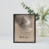 Vintag Dark Castle Gothic Vielen Dank Dankeskarte (Stehend Vorderseite)