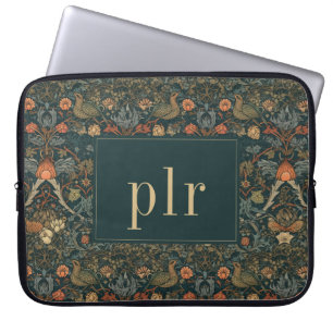 Vintag Dark Floral William Morris Monogram Laptopschutzhülle