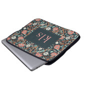 Vintag Dark Poppy William Morris Monogram Laptopschutzhülle (Vorne Knopf)