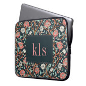 Vintag Dark Poppy William Morris Monogram Laptopschutzhülle (Vorderseite Links)