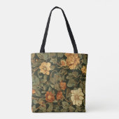 Vintag Dark William Morris Floral Monogram Tasche (Rückseite)