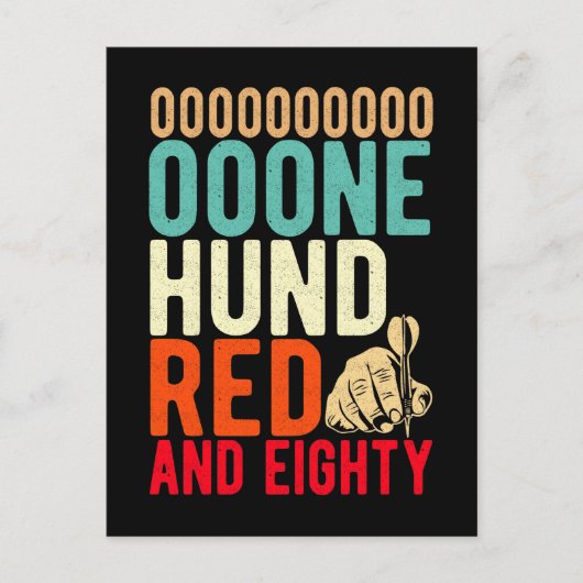 Vintag Darts 180 Dart Lover Postkarte (Vorderseite)