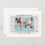 Vintag Das Britische Reich überspannt die Weltkart Postkarte (Vorne/Hinten)
