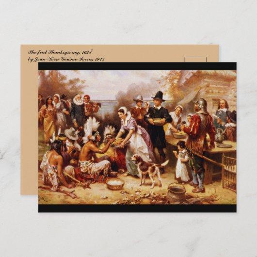 Vintag Das erste Erntedank Malerei Postkarte (Vorne/Hinten)