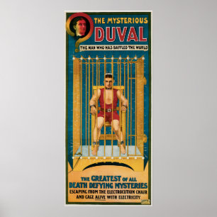 Vintag das mysteriöse Duval Magie-Plakat Poster