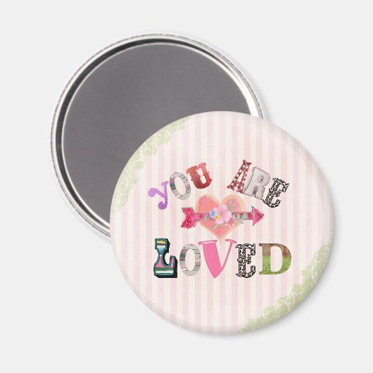 Vintag, dass du geliebt bist magnet (Vorderseite/Rückseite)