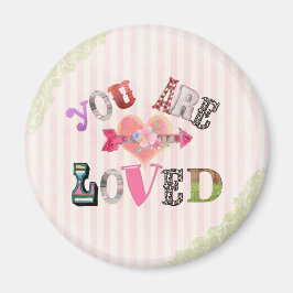 Vintag, dass du geliebt bist magnet