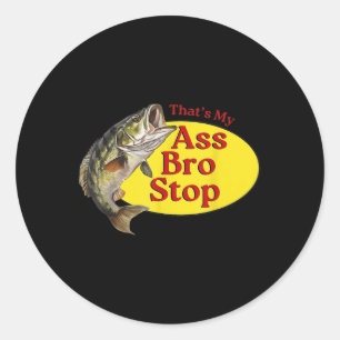 Vintag, dass mein Bro anhält zu fischen Runder Aufkleber