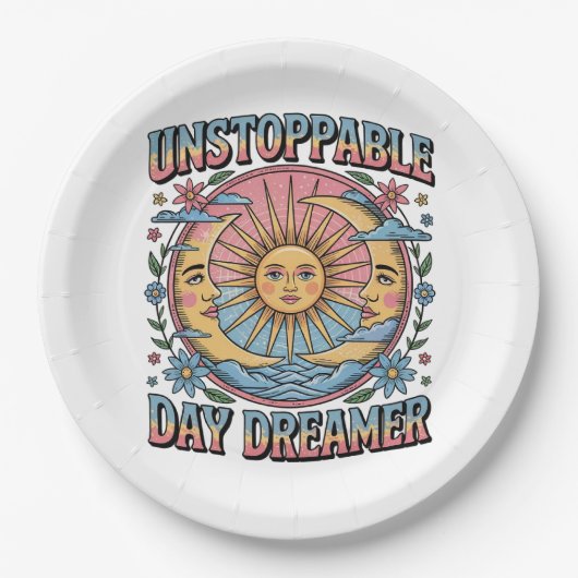 Vintag Day Dreamer Pappteller (Vorderseite)