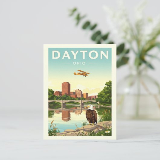 Vintag Dayton Ohio Postkarte (Stehend Vorderseite)