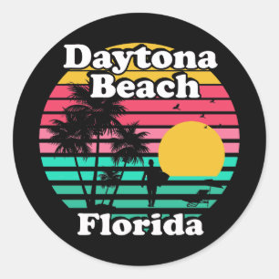 Vintag Daytona Beach Florida Runder Aufkleber