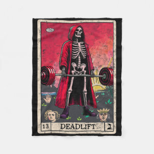 Vintag Deadlift Skeleton Halloween Gym Jokes Weig Fleecedecke