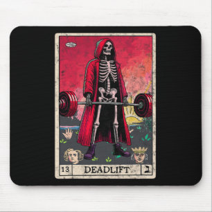 Vintag Deadlift Skeleton Halloween Gym Jokes Weig Mousepad