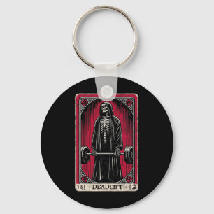 Vintag Deadlift Skeleton Halloween Gym Jokes Weig Schlüsselanhänger