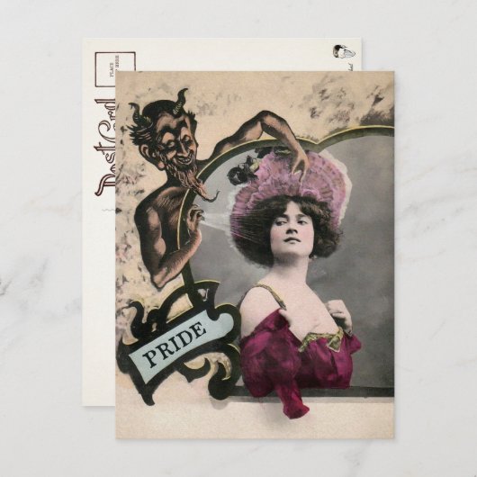 Vintag Deadly Sin Pride Postkarte (Vorne/Hinten)