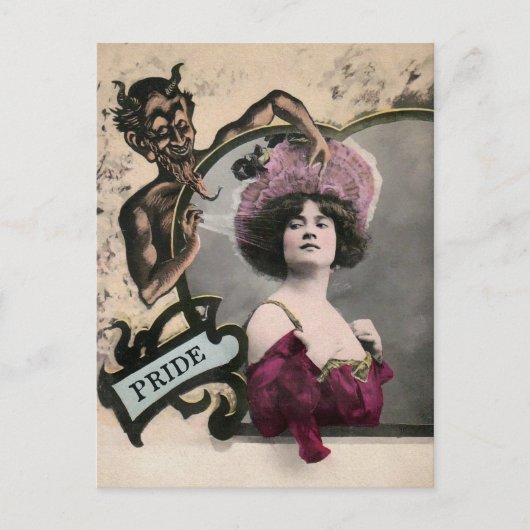 Vintag Deadly Sin Pride Postkarte (Vorderseite)
