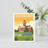 Vintag Dearborn Michigan Postkarte (Stehend Vorderseite)