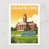 Vintag Dearborn Michigan Postkarte (Vorderseite)