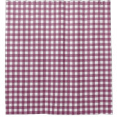 Vintag Deep Pink Christmas Gingham Pattern Duschvorhang (Vorderseite)