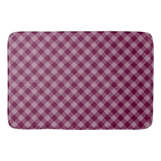 Vintag Deep Pink Karo Gingham Pattern Badematte (Vorderseite)