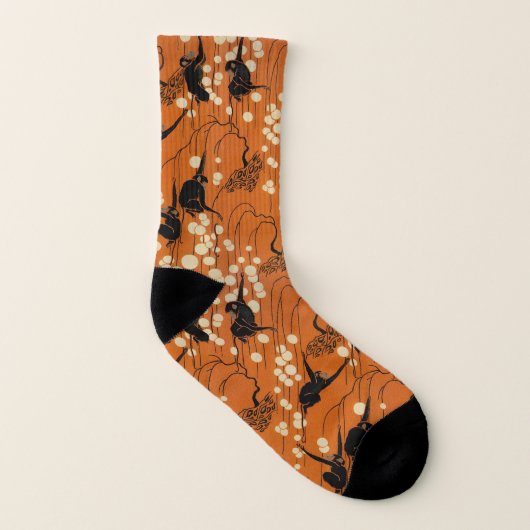 Vintag Deko Moderne Affen Socken (Links - Innen)