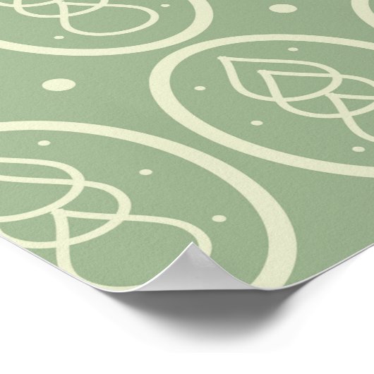 Vintag Deko Style Poster Green/Ecru (Ecke)