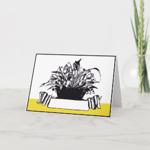 Vintag Deko Woodcut Style Blume Feiertagskarte