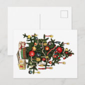 Vintag dekorierter Weihnachtsbaum Ankündigungspostkarte (Vorne/Hinten)