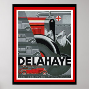 Vintag Delahaye Ad Poster