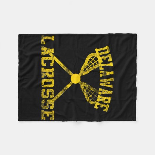 Vintag Delaware Lacrosse Fleecedecke (Vorderseite (Horizontal))