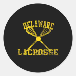 Vintag Delaware Lacrosse Runder Aufkleber