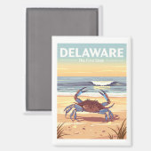 Vintag Delaware Magnet (Vorderseite/Rückseite)