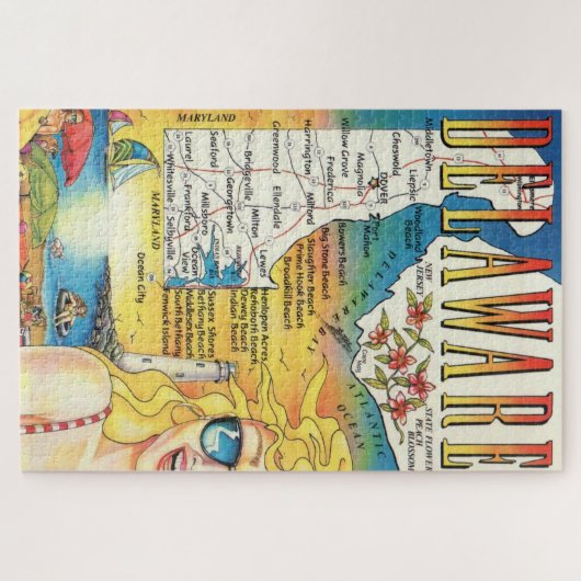 Vintag Delaware Map 20x30 Puzzle (Horizontal)