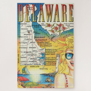 Vintag Delaware Map 20x30 Puzzle