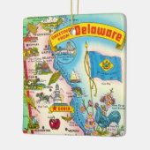 Vintag Delaware Map Keramikornament (Links)