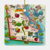 Vintag Delaware Map Keramikornament (Rückseite)