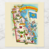 Vintag Delaware Map Weinetikett (Einzelnes Label)