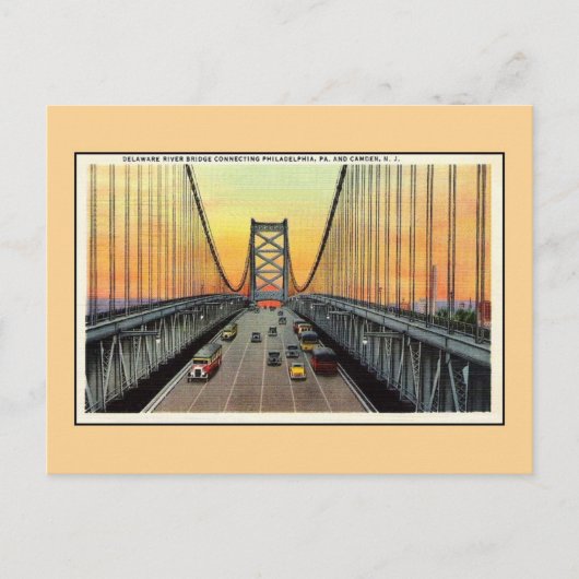 Vintag Delaware River Bridge Camden Philadelphia Postkarte (Vorderseite)