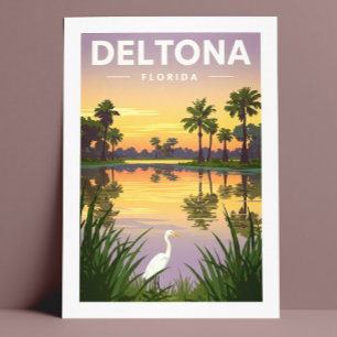 Vintag Deltona Florida Postkarte
