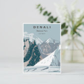 Vintag Denali Nationalpark Alaska Mount Hunter Postkarte (Stehend Vorderseite)